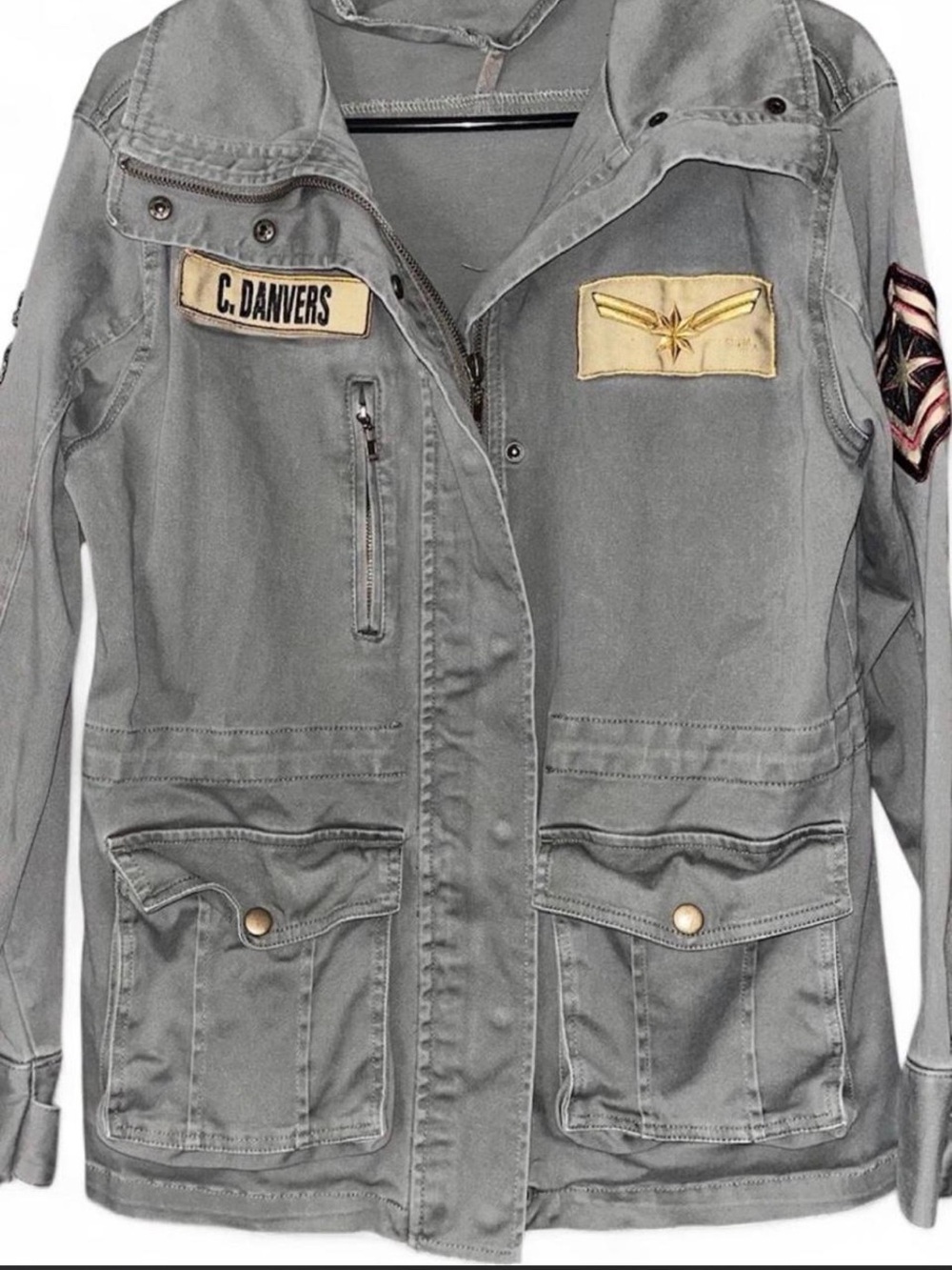 Women's dark green captain marvel Utility Jacket